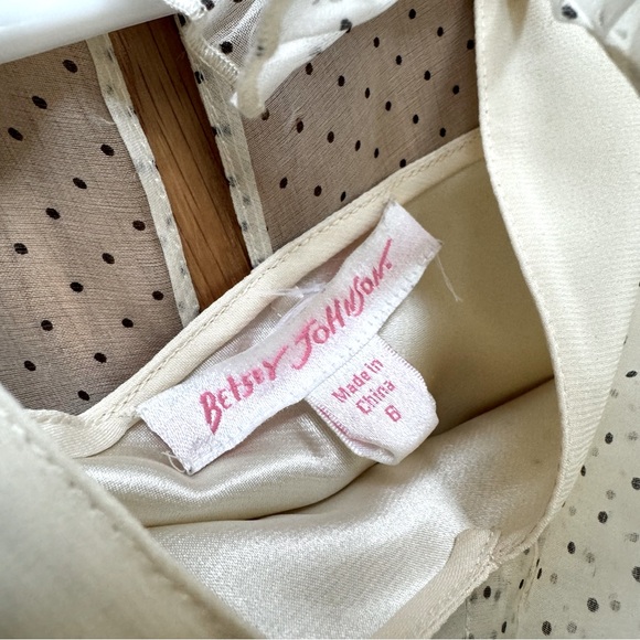 Vintage Betsey Johnson Polka Dot Henley Ruffle Dress - Picture 9 of 16